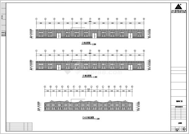 蚌埠市某铝合金制造厂单层钢结构厂房建筑设计CAD图纸-图二