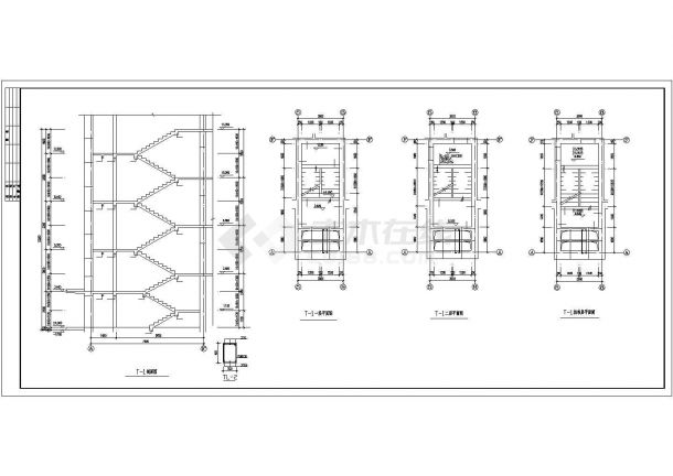 某地区长38.8米 宽14.4米 4+1阁楼层砌体住宅楼结构施工图-图一