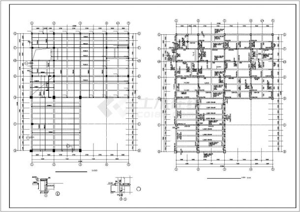 某 -1+7框架长途客运站站务楼结构施工图-图二