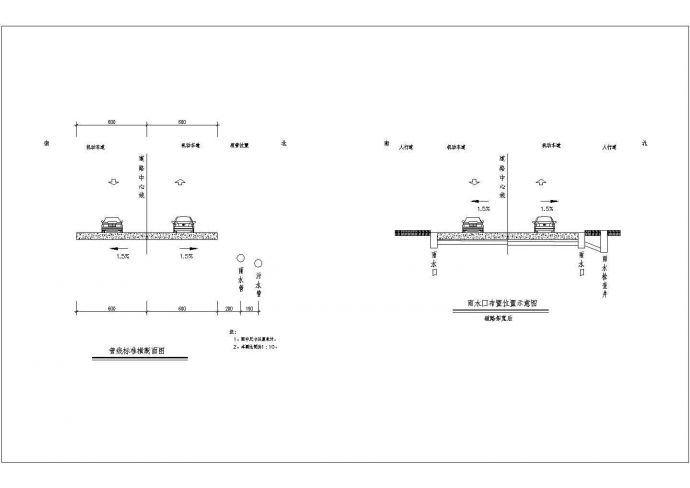 [四川]产业园排污管网整治工程CAD环保施工图纸管线标准横断面图_图1
