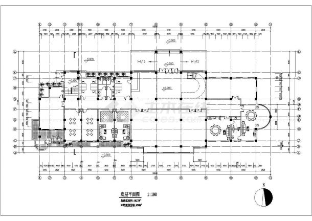 二层小区会所建筑施工cad图(含阁楼平面图，共十一张）-图二