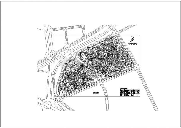 某多层高档住宅小区景观规划设计cad总平面方案图（含经济技术指标）-图一