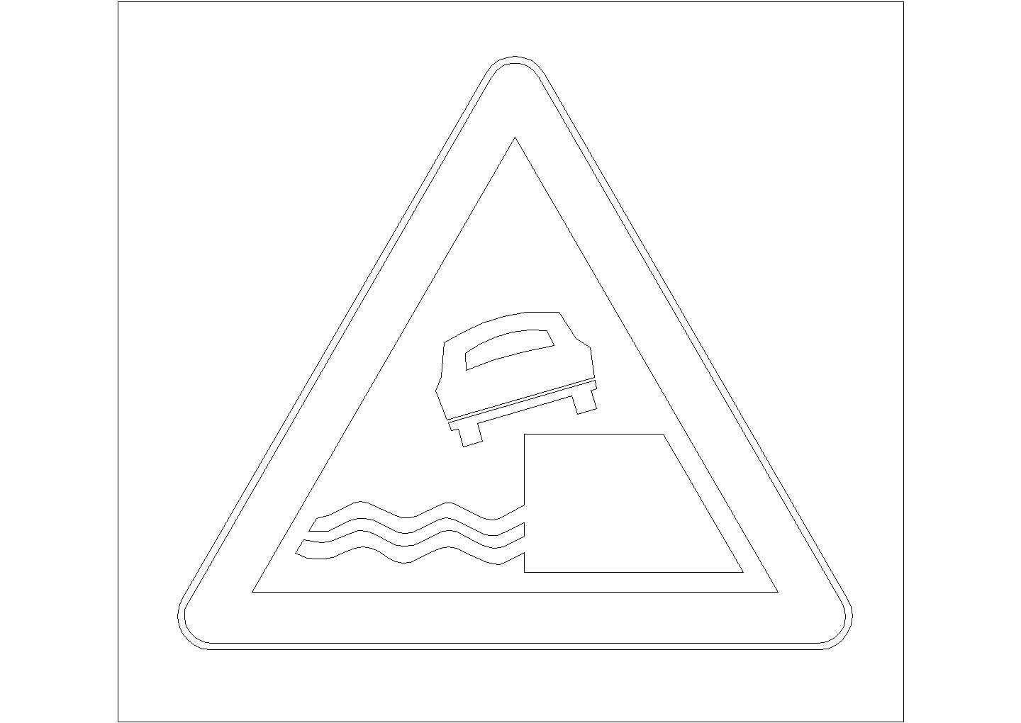 某警告标志CAD施工节点设计图纸