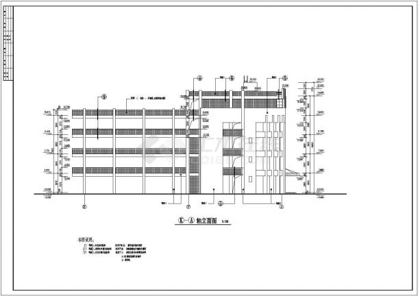 综合楼设计_某中学五层图书综合楼全套施工CAD图-图二