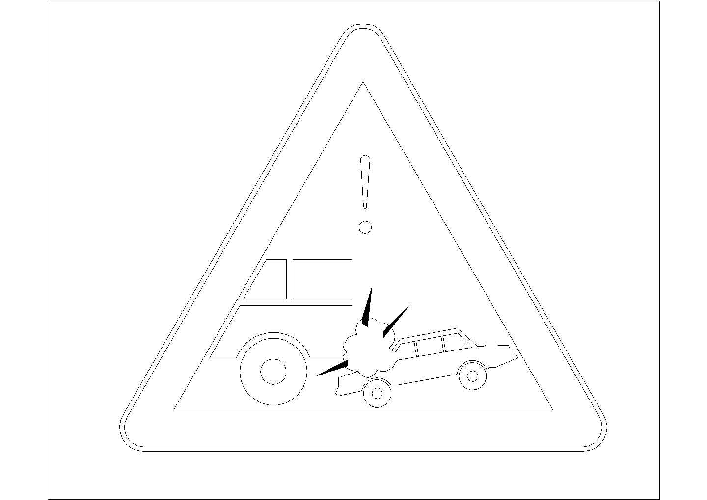 某警告标志CAD施工详细设计图纸