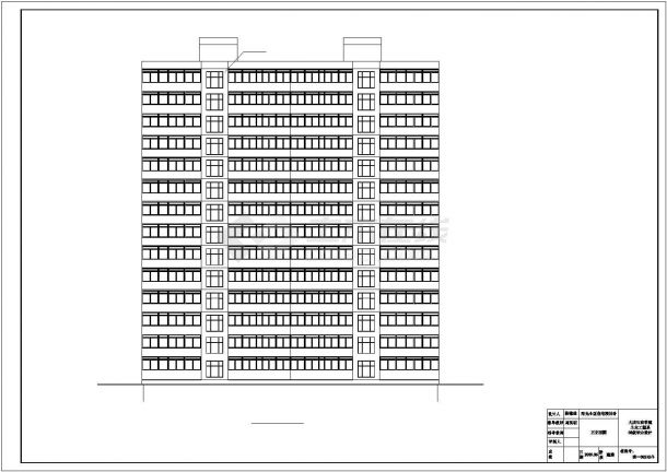 某6309平米14层剪力墙框架结构CAD设计住宅楼立面-图一