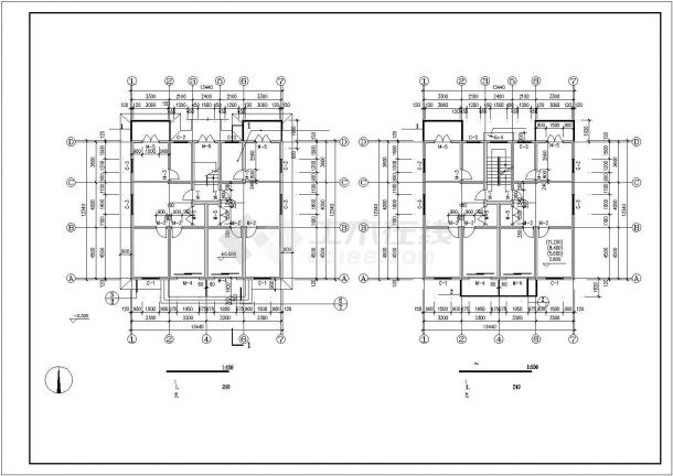 某多层住宅建筑设计CAD图纸（共5张）-图二