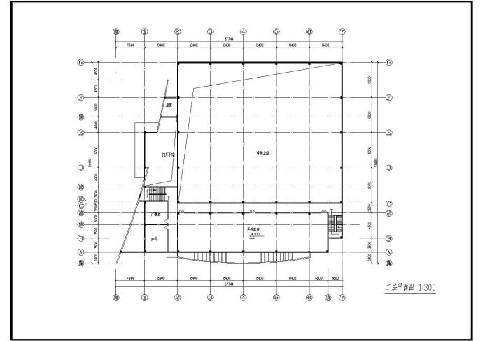 某学校体育馆施工方案设计cad图，共5张_图1