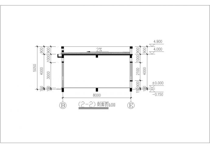 某公司传达室建筑设计全套CAD图_图1