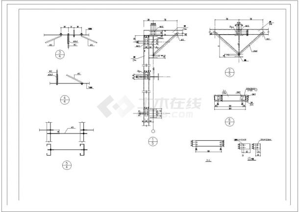 某钢结构CAD设计完整平面节点图全-图一