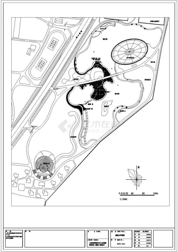 某生态旅游园景观施工南区CAD总平面-图一