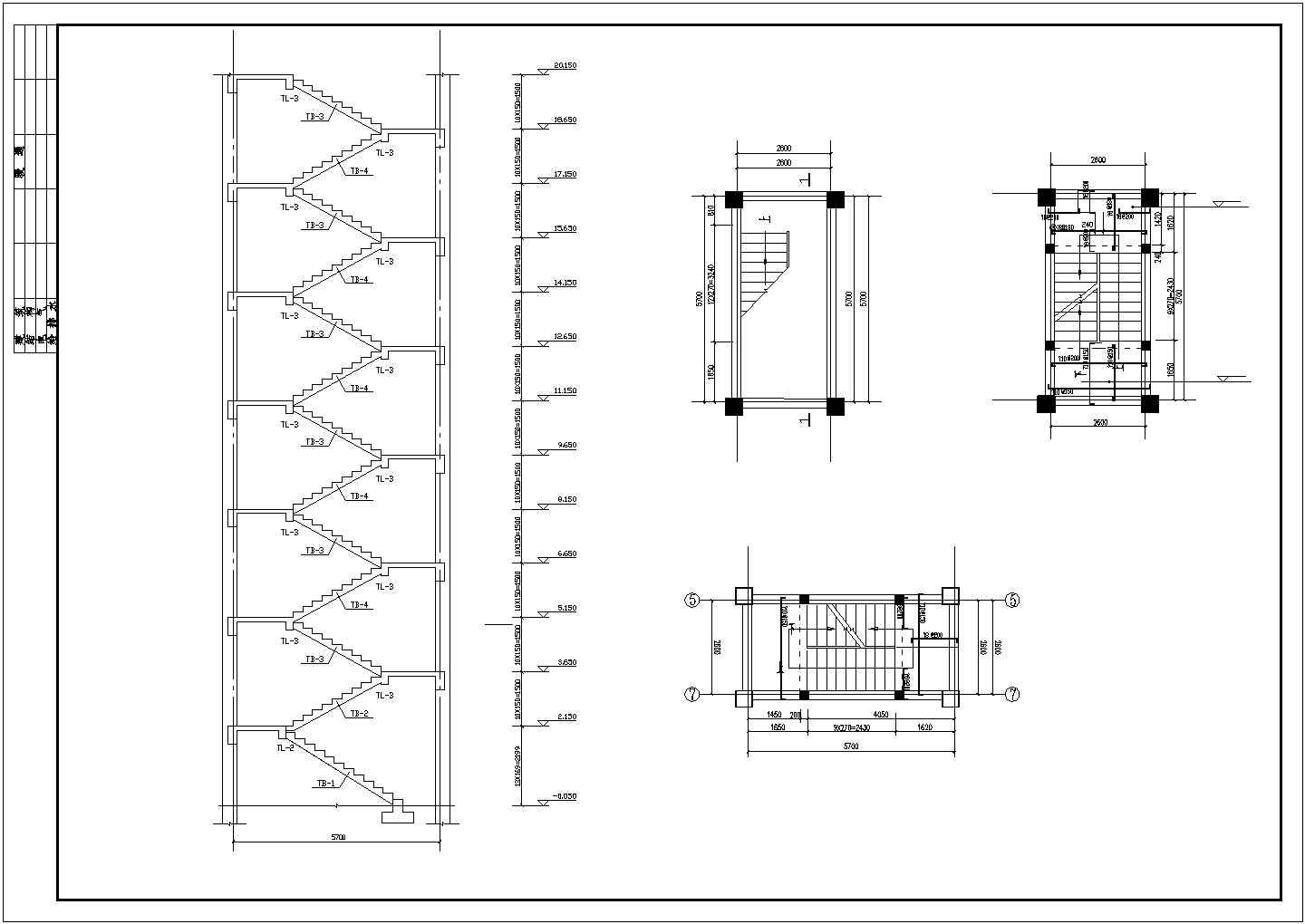 某住宅楼全套设计CAD详细完整结构图