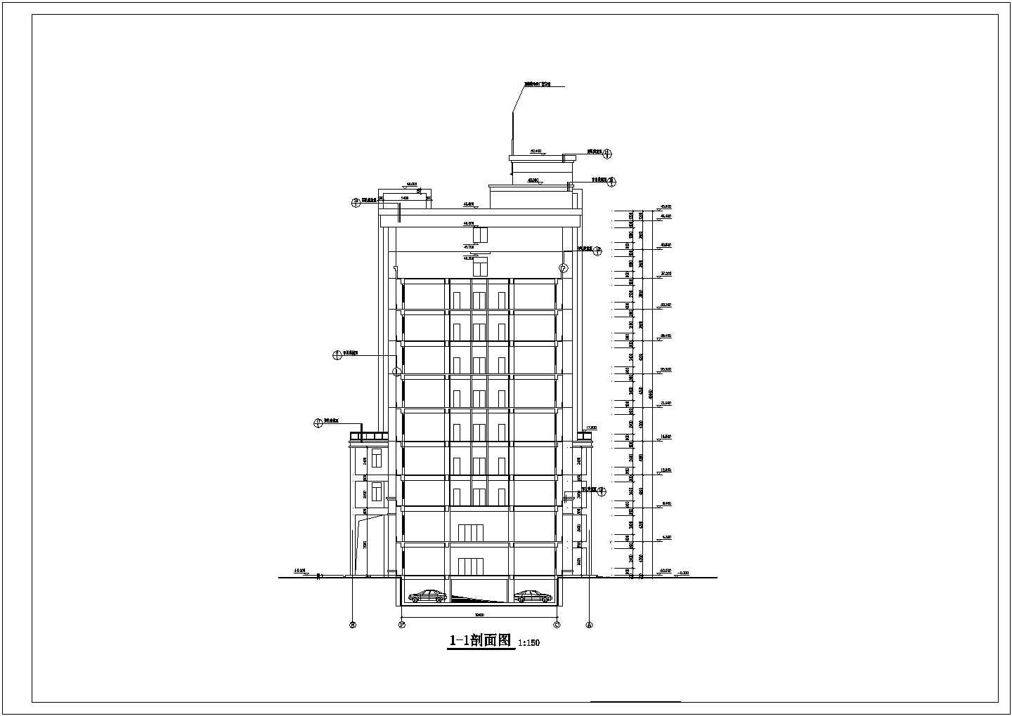 高层商务楼建筑平面图