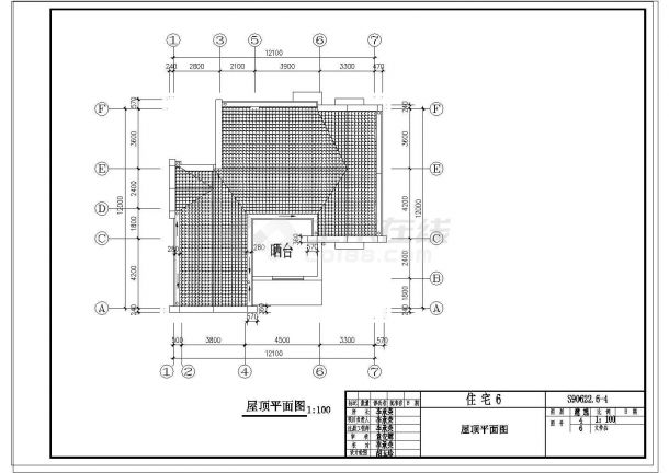 某二层12.1×12.1农村别墅带庭院CAD设计图纸-图一