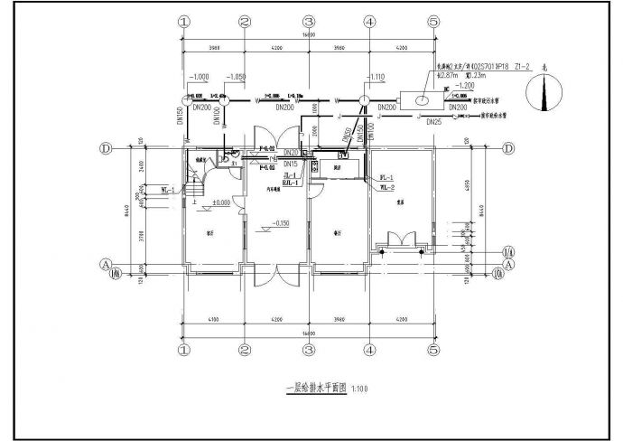 某二层欧式别墅CAD给排水设计大样施工图_图1