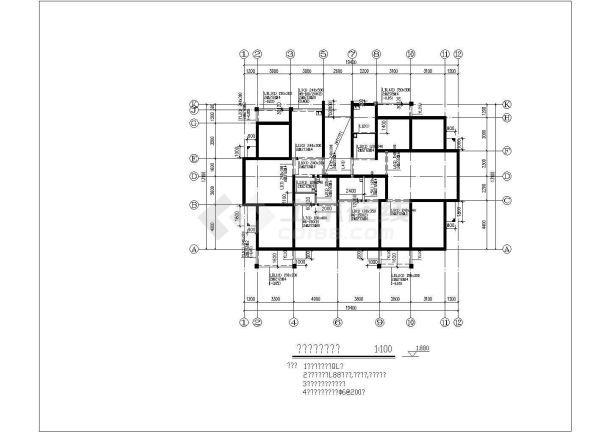 某四层11.4×14.6乡村别墅CAD框架结构设计施工图-图一