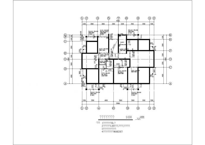 某四层11.4×14.6乡村别墅CAD框架结构设计施工图_图1