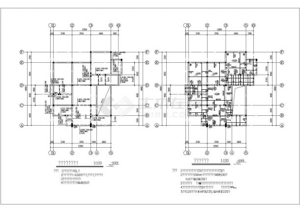 某四层11.4×14.6乡村别墅CAD框架结构设计施工图-图二
