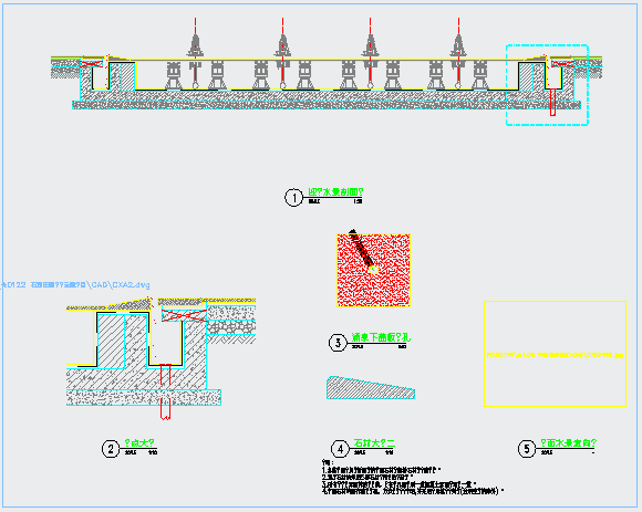 某镜面水景CAD设计详图_图1