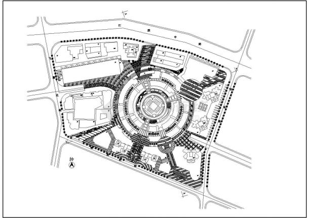 某广场CAD详细完整大样建筑规划平面图-图一