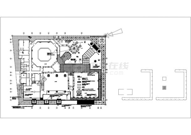 某2241.86平米展览展馆建筑CAD方案设计图首层平面室外地面拼花图-图一