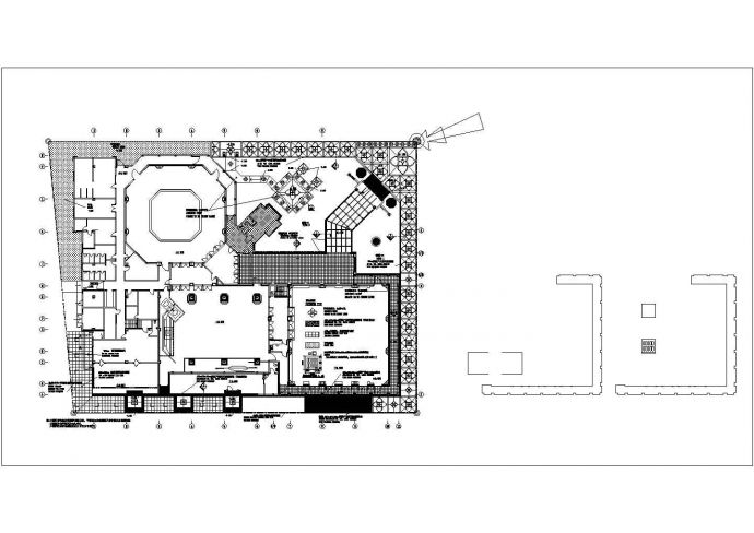 某2241.86平米展览展馆建筑CAD方案设计图首层平面室外地面拼花图_图1