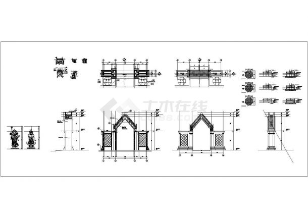 某展览展馆建筑方案设计图主入口大门CAD完整节点详图-图一