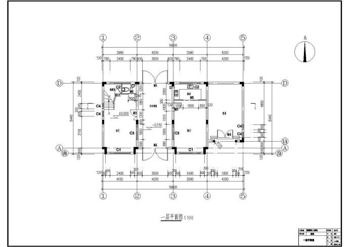 某两层欧式别墅CAD建筑设计完整施工图_图1