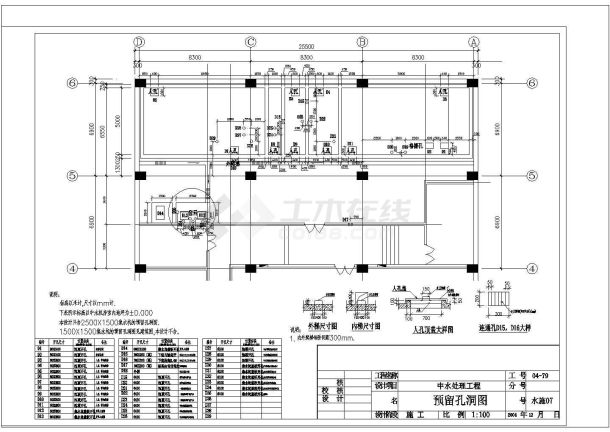 安徽省宁国市某小区中水回用全套工艺施工设计CAD图纸-图二