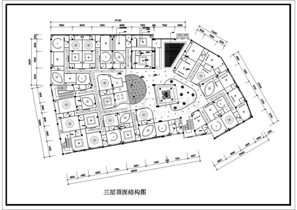 江苏省南京市某区新建五星级酒店顶面装修设计CAD图纸-图二