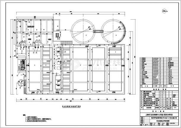 杭州某淀粉厂污水处理站污水处理场CAD给排水总平面布置图-图一