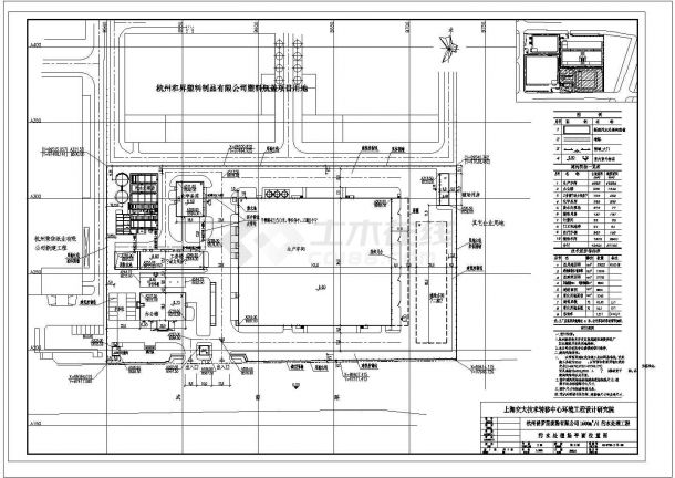 杭州某淀粉厂污水处理站污水处理场平面CAD建筑设计位置图-图一
