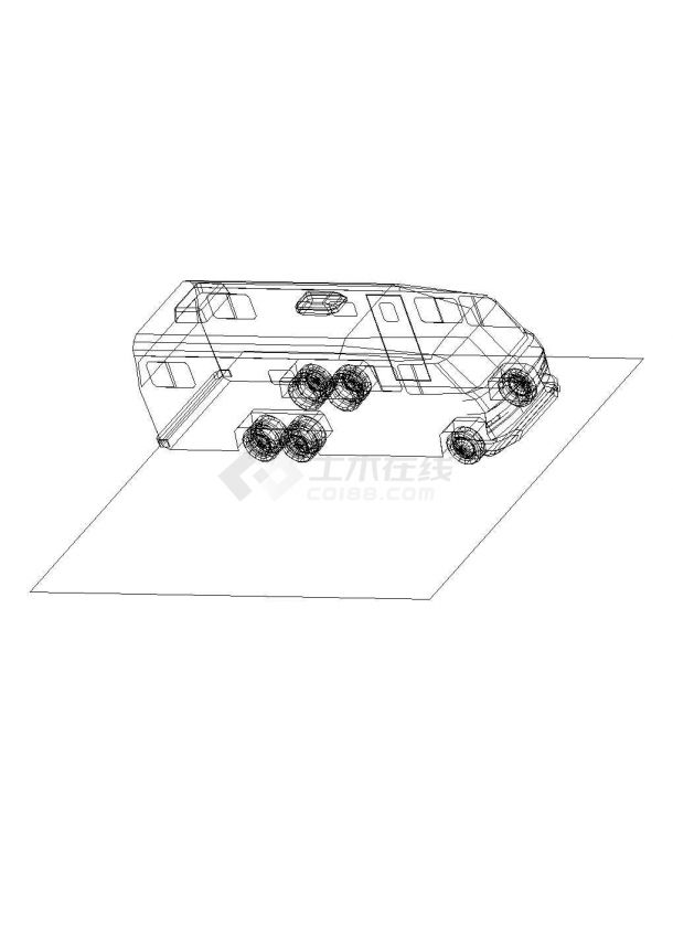 某汽车三维模型CAD详细构造平面图纸-图一