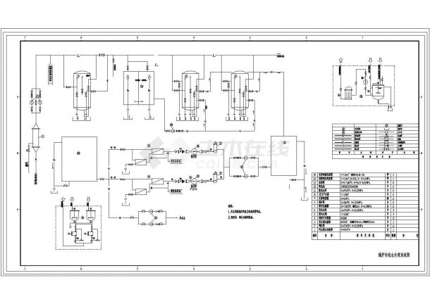 某锅炉补给水处理CAD给排水构造设计系统图-图一