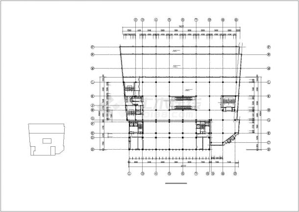 某城市中心功能复杂的综合商业办公楼建筑设计方案CAD图纸-图一
