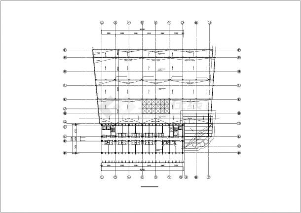 某城市中心功能复杂的综合商业办公楼建筑设计方案CAD图纸-图二