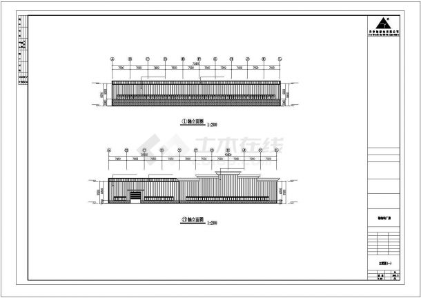 南阳市某大型砖瓦厂单层钢结构成品仓库全套建筑设计CAD图纸-图一