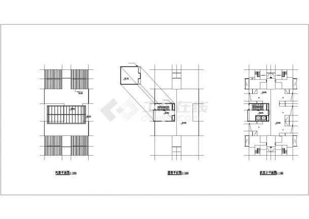某高层商务住宅建筑方案设计CAD图纸-图二