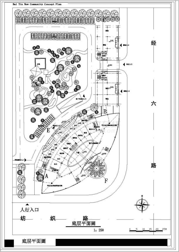 某经济开发区大酒店建筑全套设计方案CAD图纸-图二
