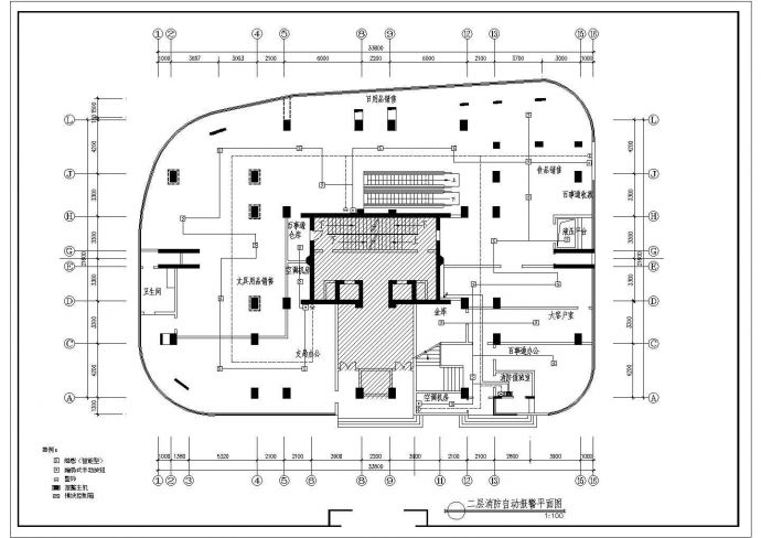 某邮局消防自动报警CAD电气设计完整平面图_图1