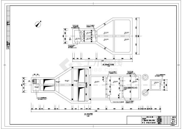 [浙江]污水处理厂及配套管网工程进水泵房CAD给排水构造设计图-图一