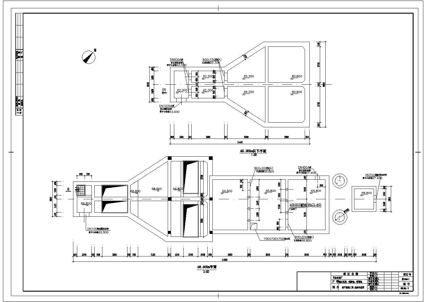 [浙江]污水处理厂及配套管网工程进水泵房CAD给排水构造设计图