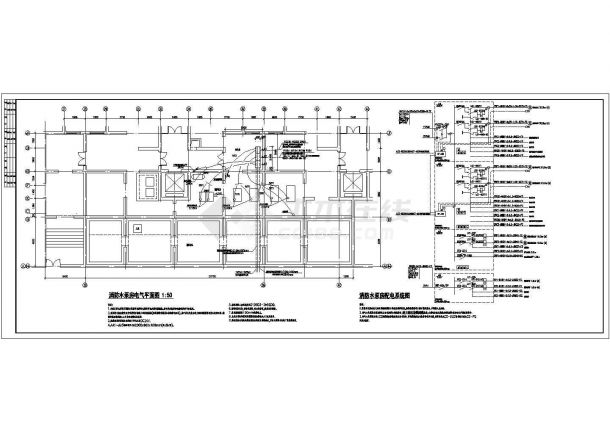 某消防生活泵房与水箱间系统CAD详细环保设计平面图-图一