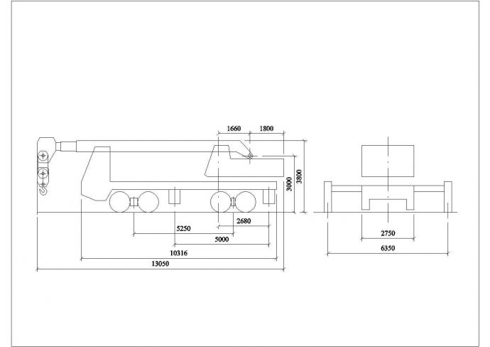 某40T汽车吊CAD构造施工详细图纸_图1