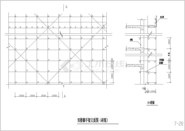 某脚手架CAD节点设计详图-图一