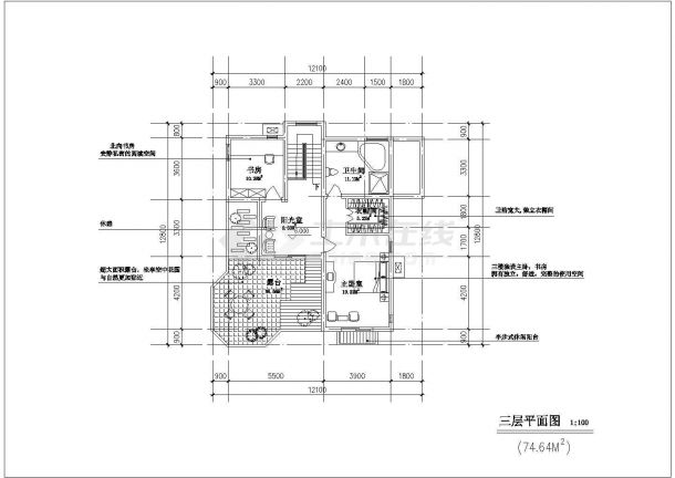 南京城镇建筑平面图-图一