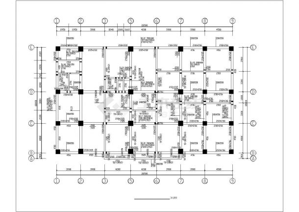 北京某临街七层钢混框架结构商务酒店全套结构设计CAD图纸-图二