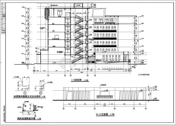 教学楼设计_消防大队七层教学楼施工CAD图-图二