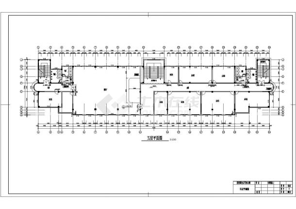 5332.71平米五层框架办公楼建筑施工cad图，共十张-图二