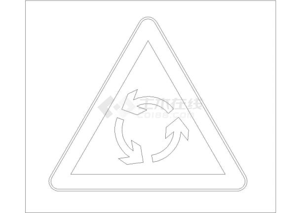 某警告标志CAD平立剖节点设计图-图一